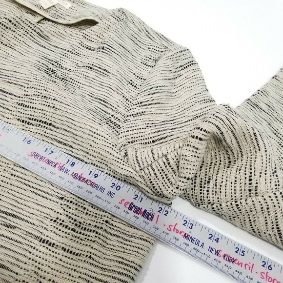 Eileen Fisher Tweed Textured Striped Open Front - Picture 4 of 6
